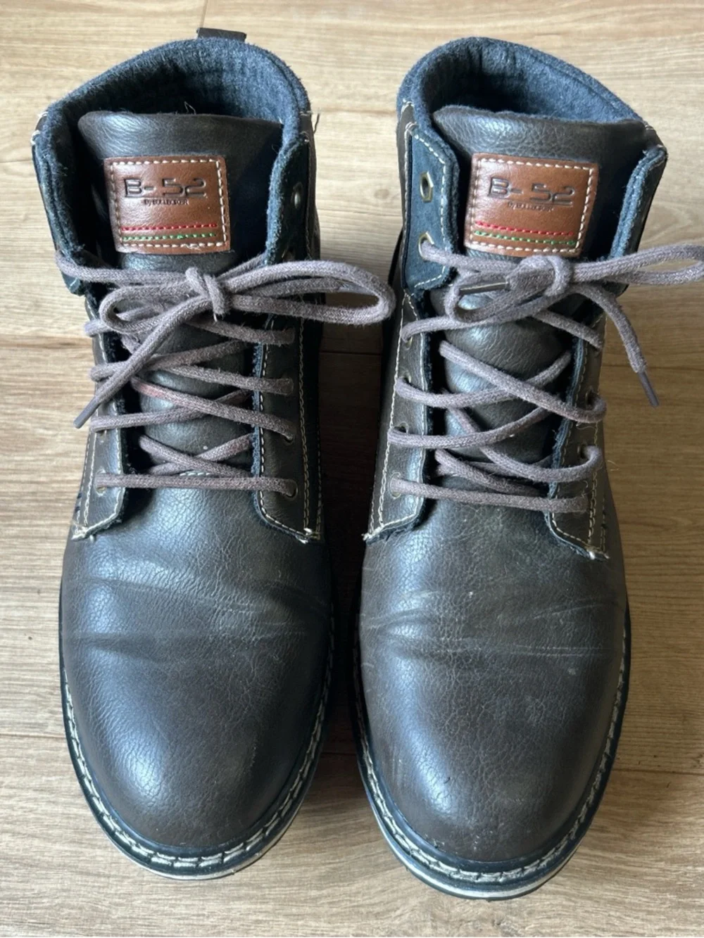 B-52 by‎ Bulldoxer Men's Brown Leather Lace-Up Boots